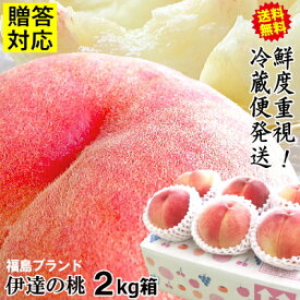 早割クーポン199円引き【クール便/送料無料】福島産 完熟 もも 桃 2kg箱 秀品★平均糖度13％！絶対喜ばれる夏ギフト(約5玉～9玉/キャップ/モールド)桃 2kgご家庭用にも【福島 桃 モモ】御中元 お中元 果物 フルーツ 贈答 momo【日付要望◎】4680円